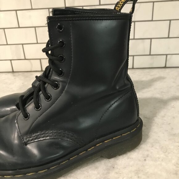Dr. Martens Boots Womens 7.5 US Size 6 EU 38 Blue Leather Lace Up Combat Shoes - Picture 9 of 10